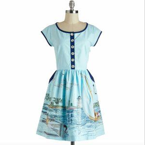 Embroidered 100% cotton mini dress
